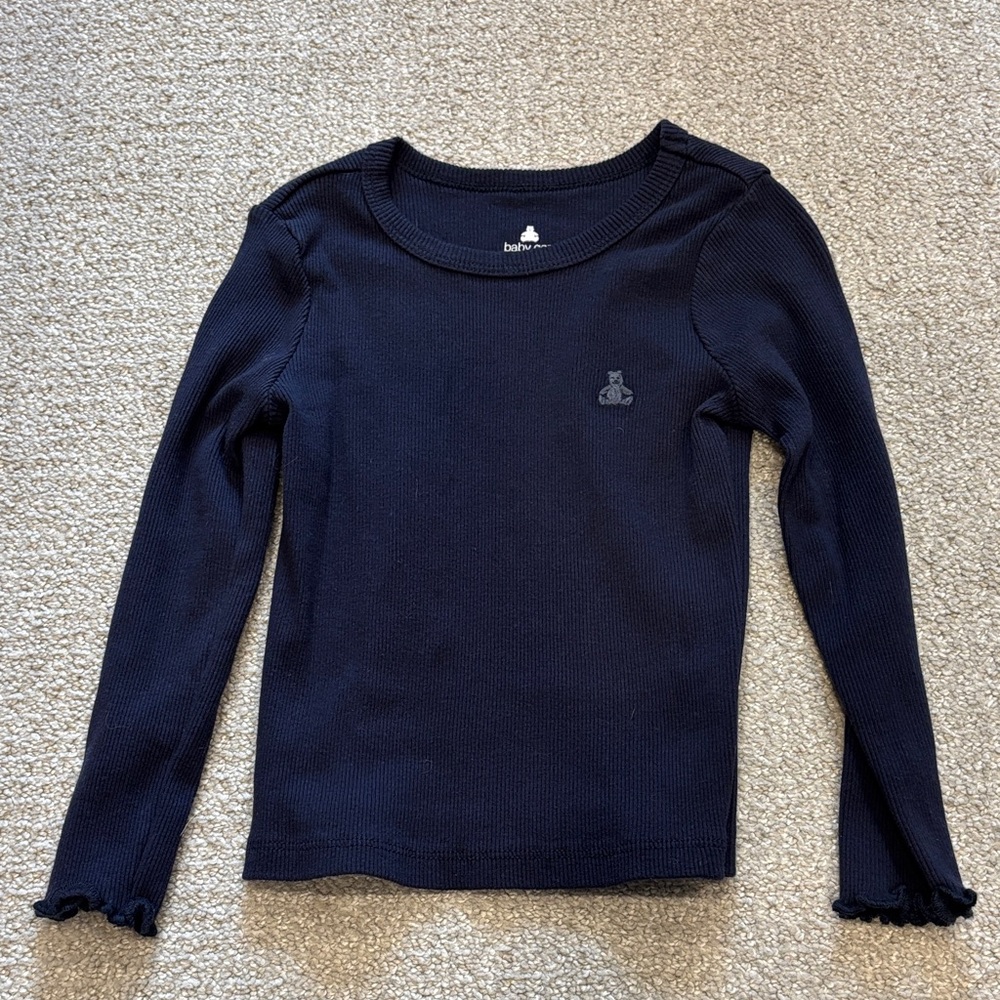 GAP Navy Ribbed Long Sleeve Tee